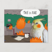 Funny Self Isolating Cockatiel Postkarte (Vorderseite)