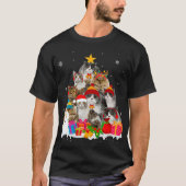 Funny Selkirk Rex Weihnachtsbaum Haustier Katze Lo T-Shirt (Vorderseite)