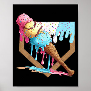Funny Sell Ice Cream Dripping Sell Zuhause Plate T Poster