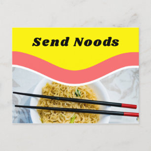 Funny Send Noods Ramen Noodles Custom Message Postkarte