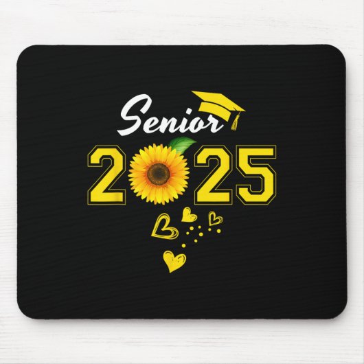 Funny Senior 2025 Funny Abschluss Sonnenblume Cl o Mousepad (Vorne)
