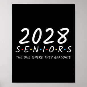 Funny Senior 2028 CL of 2028 Erster Tag der Schule Poster