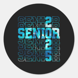 Funny Senior Abschluss Geschenk Cl of 2025 Senior  Runder Aufkleber