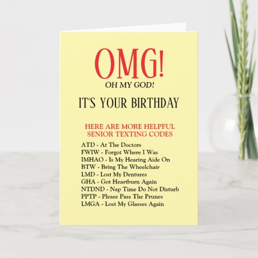 Funny Senior Birthday Card Feiertagskarte (Vorderseite)
