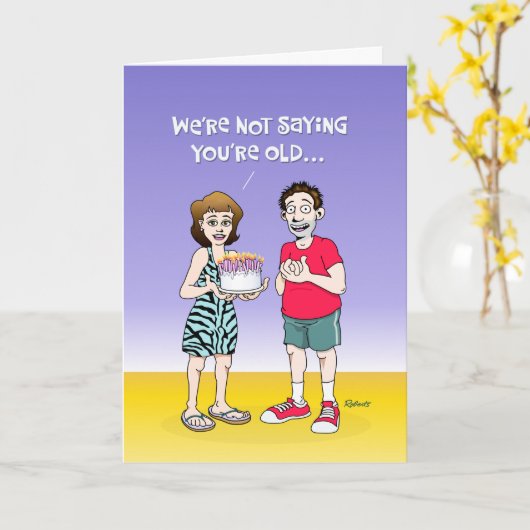 Funny Senior Birthday Card Karte (Gelbe Blume)