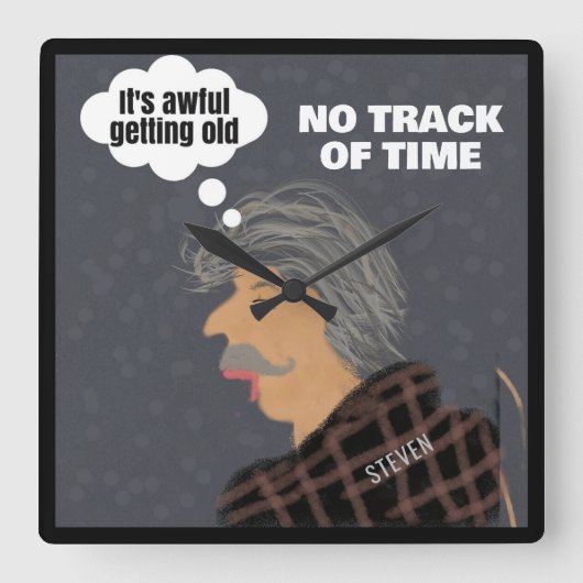 Funny Senior Citizen Ältere Zitat Quadratische Wanduhr (Vorderseite)
