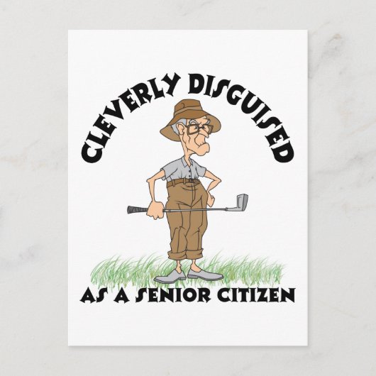 Funny Senior Citizen Golfer Postkarte (Vorderseite)