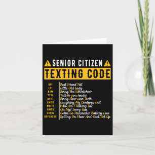 Funny Senior Citizen&#; s Gesimst Code Vintag Gra Karte
