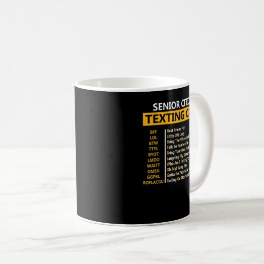 Funny Senior Citizen Sims Code Design Geschenk für Kaffeetasse (VorderseiteRechts)