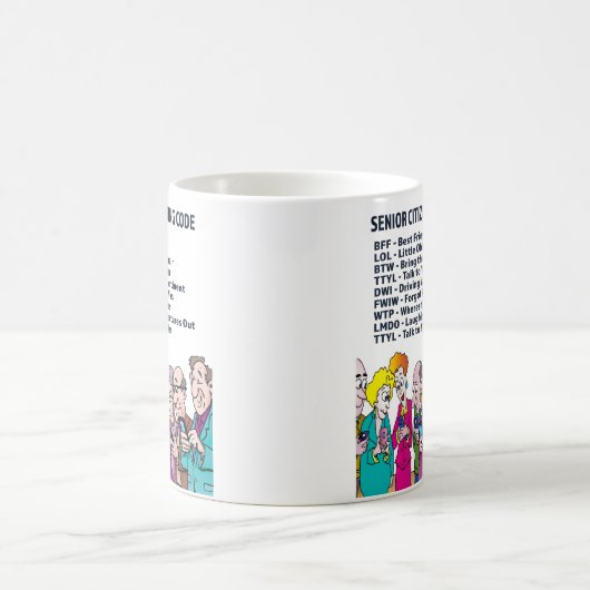Funny Senior Citizen Sims Code Kaffeetasse (Mittel)