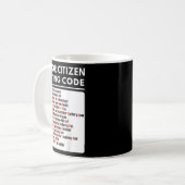Funny Senior Citizen Sims Code T-Shirt Kaffeetasse (Vorderseite Links)