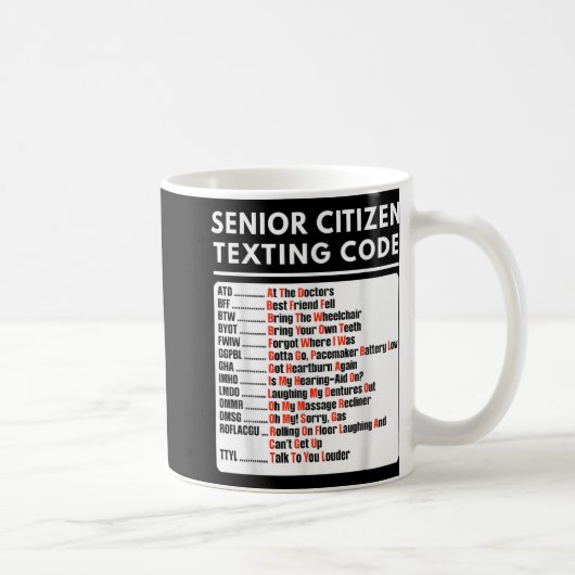 Funny Senior Citizen Sims Code T-Shirt Kaffeetasse (Rechts)