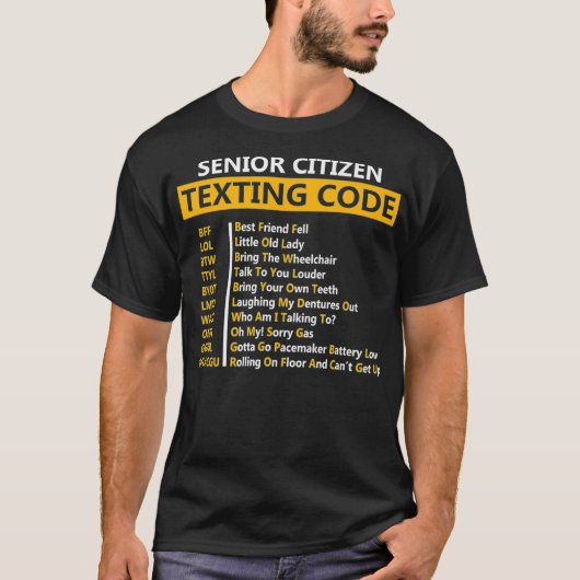 Funny Senior Citizens Simst Code Design Geschenk T-Shirt (Vorderseite)
