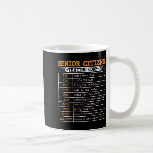 Funny Senior Citizens Simst Code for Old People Kaffeetasse (Rechts)