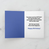 Funny Senior Driving Car, Terrified Dog Passenger Karte (Innenseite)