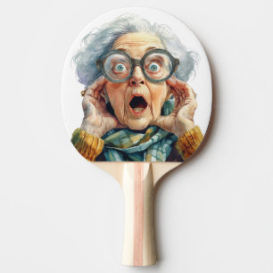 Funny Senior überraschend Gesicht Ping Pong Paddle Tischtennis Schläger