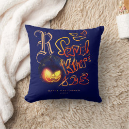 Funny Serial Killer Typografie Spooky Pumbkin Kissen