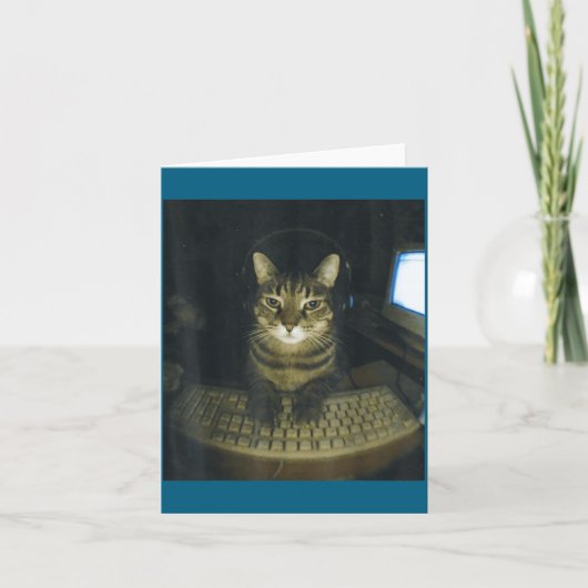 Funny Serious Gamer Cat Lovers Stud Kitty Cat Meme Karte (Vorderseite)