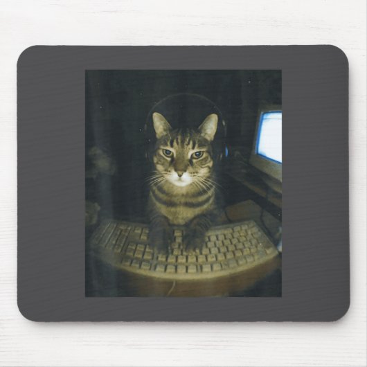 Funny Serious Gamer Cat Lovers Stud Kitty Cat Meme Mousepad (Vorne)