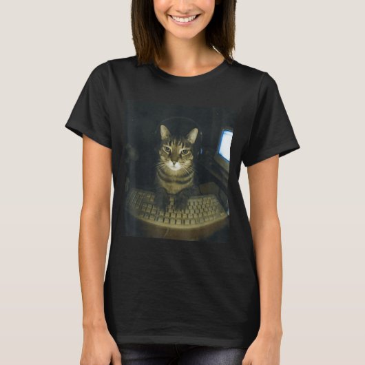 Funny Serious Gamer Cat Lovers Stud Kitty Cat Meme T-Shirt (Vorderseite)