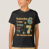 Funny Seven Year Old Birthday Six Seven Bruh Meme  T-Shirt (Vorderseite)