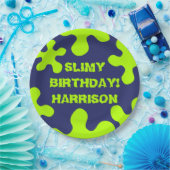 Funny sevous blue slime individuelle Name Geburtst Pappteller (Party)