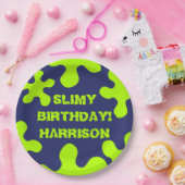 Funny sevous blue slime individuelle Name Geburtst Pappteller (Party)