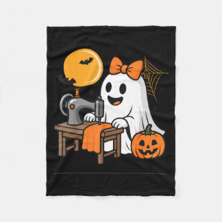 Funny Sewing Ghost For Women Cute Quilting Hallowe Fleecedecke