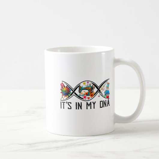 Funny Sewing Quilter Sewer Dna Quilting Hobby Craf Kaffeetasse (Rechts)