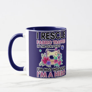Funny Sewing Quote Vintage Floral Sewing Machine Tasse