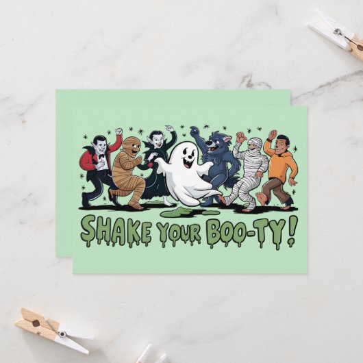 Funny Shake dein Boo-ty Vampire Mummy Ghost Einladung (Vorderseite/Rückseite Beispiel)