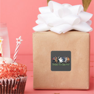 Funny Shake dein Boo-ty Vampire Mummy Ghost Quadratischer Aufkleber