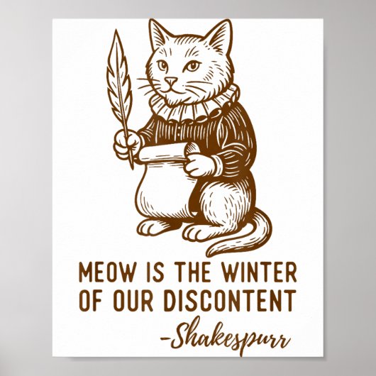 Funny Shakespeare Quote Cat Shakespurr  Poster (Vorne)