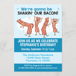 Funny Shakin's Bacon Geburtstagsparty Einladung