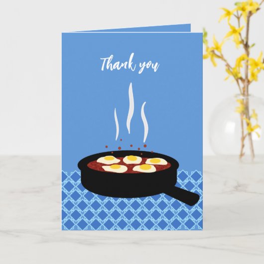 Funny Shakshuka Egg Pub Danke Karte (Gelbe Blume)