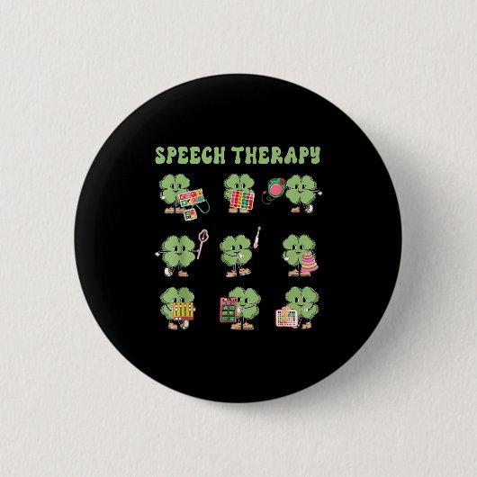 Funny Shamrock Speech Therapy St Patrick's Day Slp Button (Vorderseite)