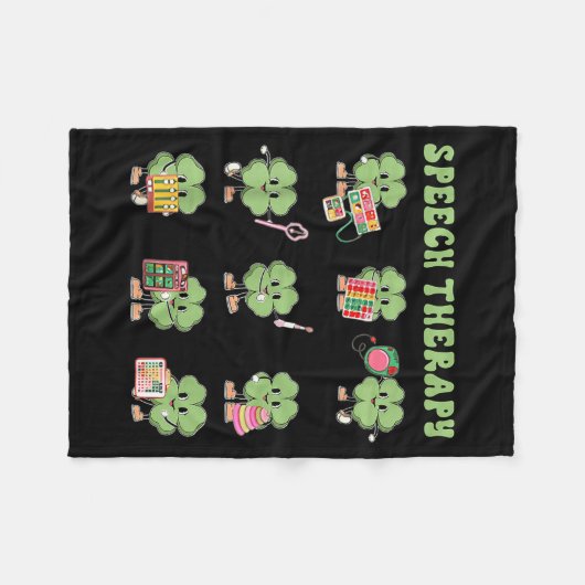 Funny Shamrock Speech Therapy St Patrick's Day Slp Fleecedecke (Vorderseite (Horizontal))