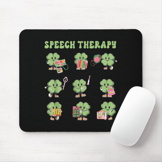 Funny Shamrock Speech Therapy St Patrick's Day Slp Mousepad (Mit Mouse)