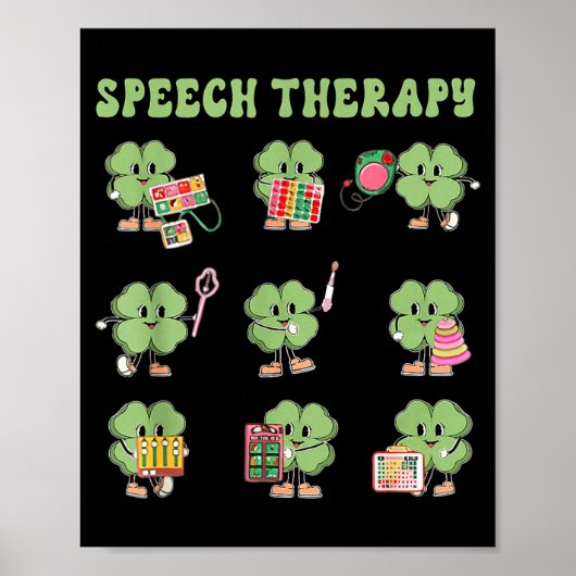 Funny Shamrock Speech Therapy St Patrick's Day Slp Poster (Vorne)