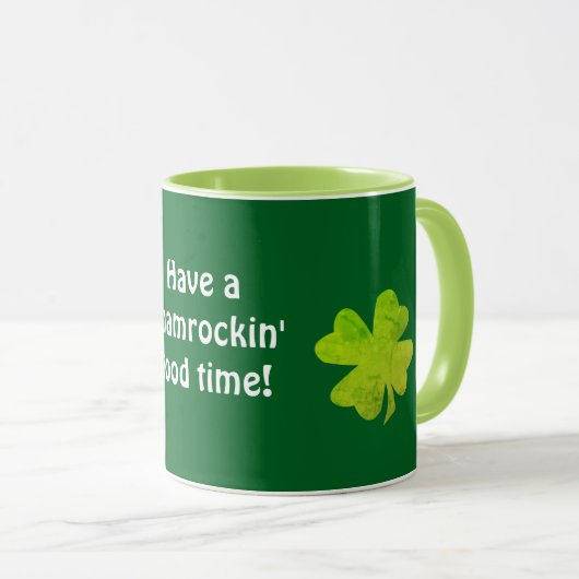 Funny Shamrocky St. Patrick Tasse (VorderseiteRechts)