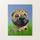 Funny Shar Pei Dog 252 Piece Puzzle (Vertikal)