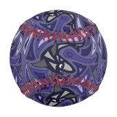 Funny Shark Abstrakt Baseball (Rückseite)