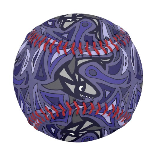 Funny Shark Abstrakt Baseball (Rückseite)