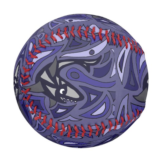 Funny Shark Abstrakt Baseball (Vorderseite Links)