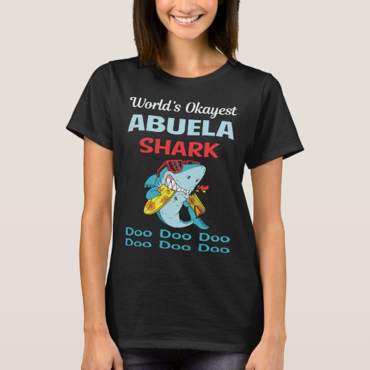 Funny Shark ABUELA T-Shirt (Vorderseite)