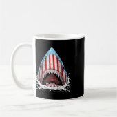 Funny Shark American Flag Jawsome 4. Juli Kinder Kaffeetasse (Links)