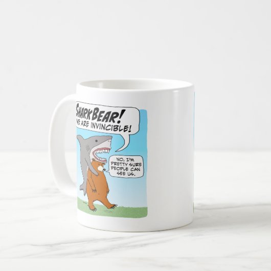 Funny Shark and Bär Team Up As Shark Bear Kaffeetasse (Vorderseite Links)