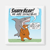Funny Shark and Bär Team Up As Shark Bear Magnet (Vorne)