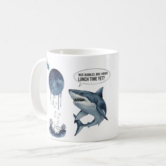 Funny shark and diver  kaffeetasse (Vorderseite Links)