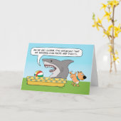 Funny Shark and Dog Birthday Karte (Gelbe Blume)